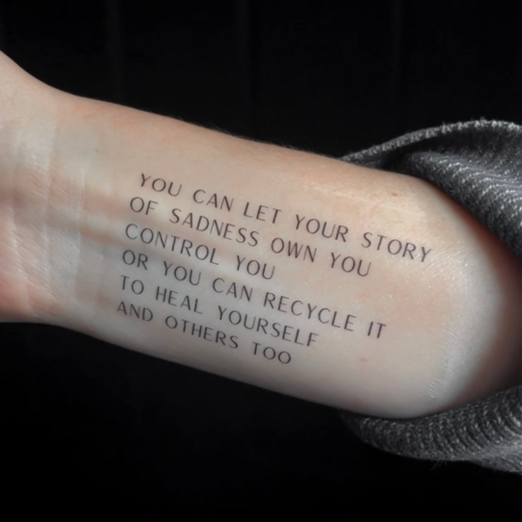 Temporary Poem Tattoo